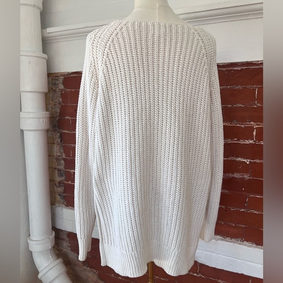 Aritzia Wilfred  Randonnai Linen Blend Sweater in Ivory  Chunky Knit Size Medium - Picture 4 of 12